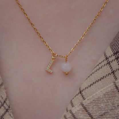 Cadena Inicial Cuarzo Rosa Acero Dorado