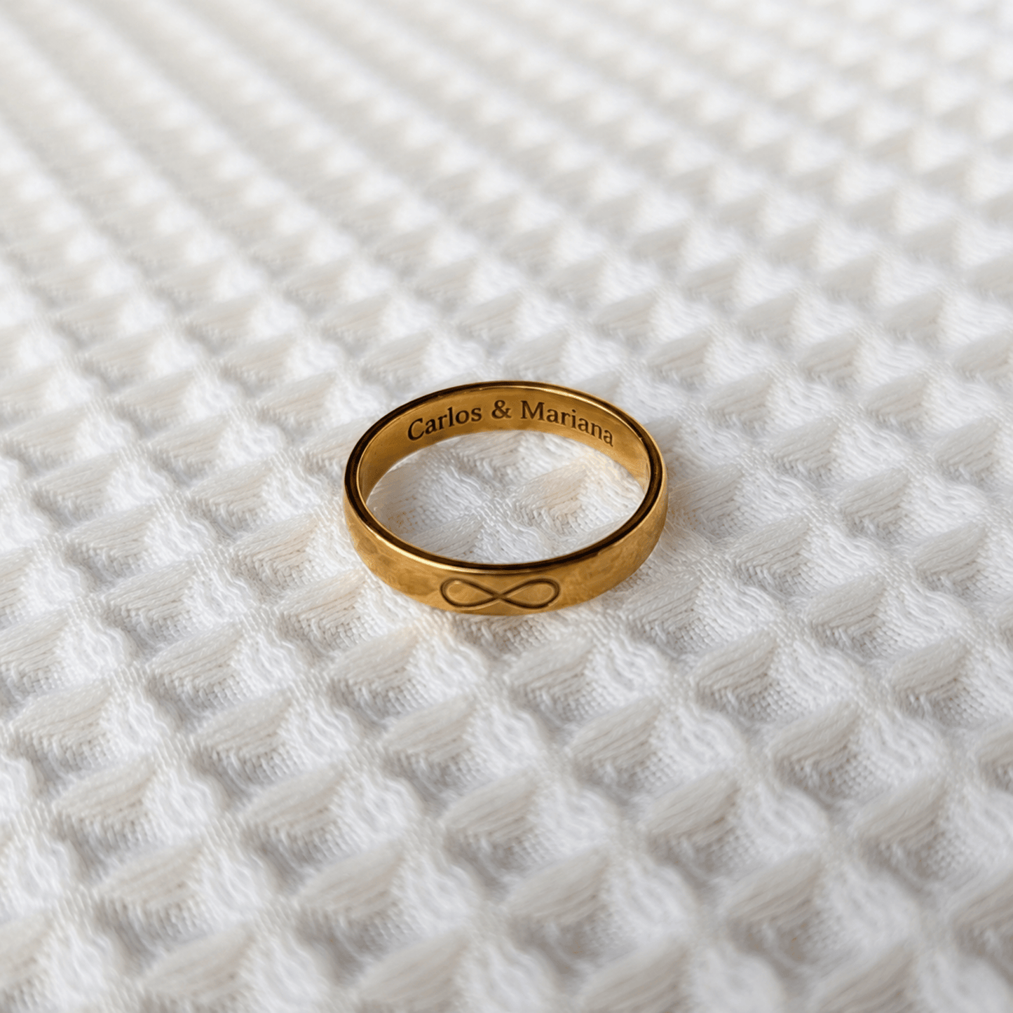Anillo Acero Dorado Personalizado