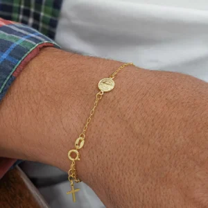 Pulsera San Benito Oro Laminado 18k