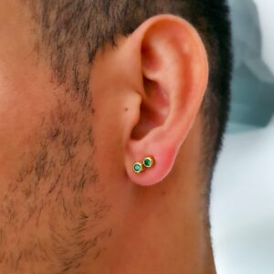 Topos Hexagono Verde Oro Laminado