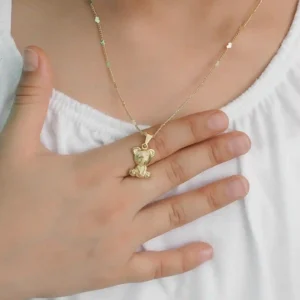 Cadena Oso Tedy Oro Laminado 18k
