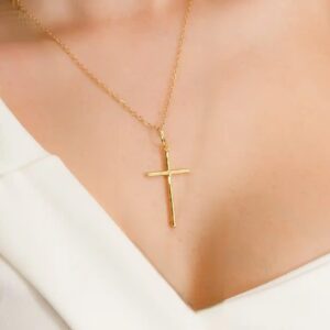 Cadena Cruz Lumen Oro Laminado 18k